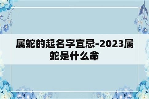 属蛇的起名字宜忌-2023属蛇是什么命