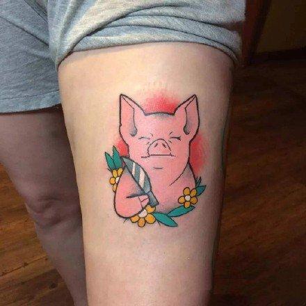 适合生肖属猪的9款可爱小猪纹身作品(7/9) - 优美纹身网