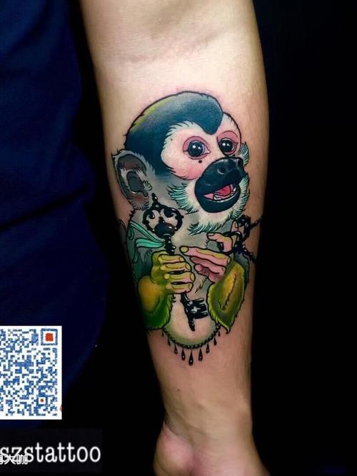猴子_纹身图案手稿图片_梁春的纹身作品集