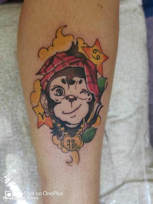 带有家人星座的猴子_纹身图案手稿图片_小秋的纹身作品集