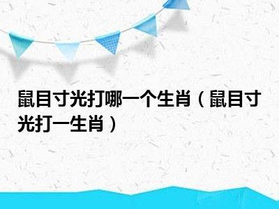 鼠目寸光打哪一个生肖(鼠目寸光打一生肖)_综合生活网